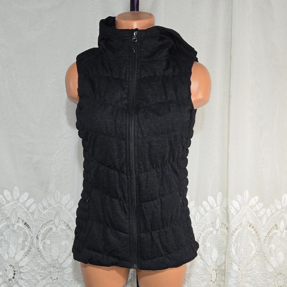 Women's Black Be By Blanc Noir Quilted Vest Sz Small